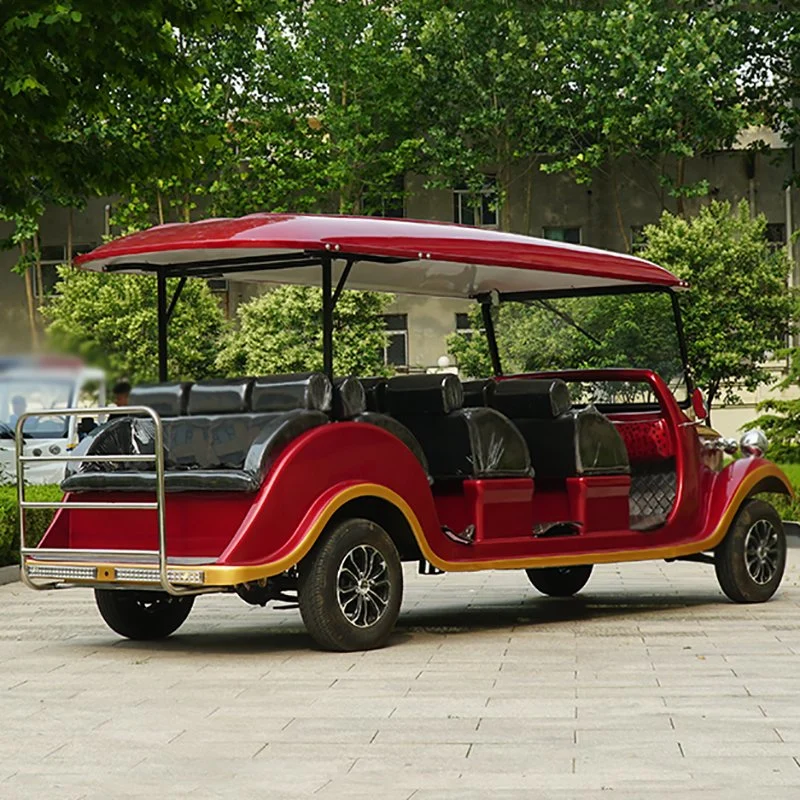 Club-Car-Vintage-Classic-Golf-Cart-Club-Car-Black-Red-Color-Custom-8-Seats